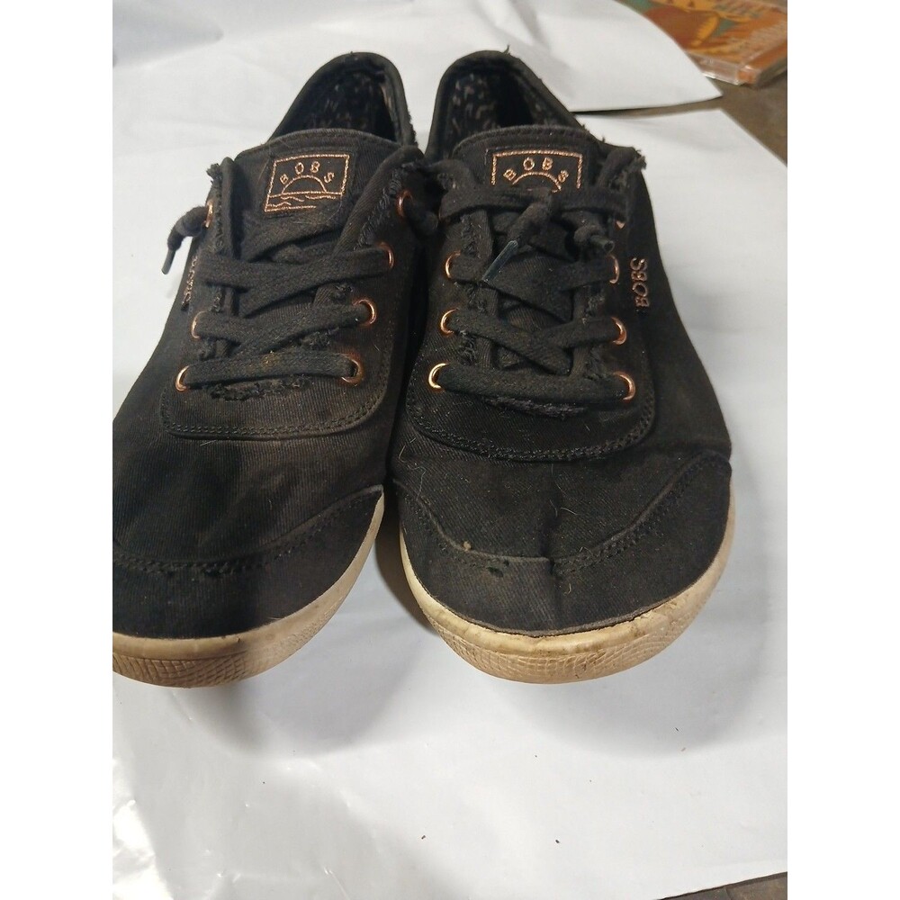 BOBS by Skechers 33492 Black Casual Shoes Size US 8.5 Needs Some Cleaning